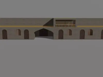 asian middle century house Free 3D model