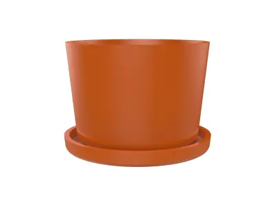 Vase With Plate for Plant 01 with 3 Different Sizes 3D print model