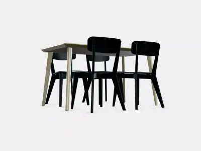 LISABO - LISABO Table and 4 chairs 1 Low-poly 3D model