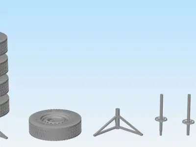 Vertical Tire Rack 3d printable in various scales 3D print model
