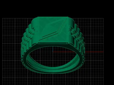 Print Ready STL 3DM  Gents Rings Diamond Men Ring  3D print model 25