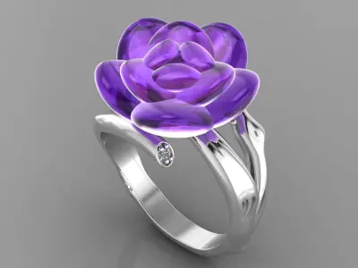 flower ring 3D print model