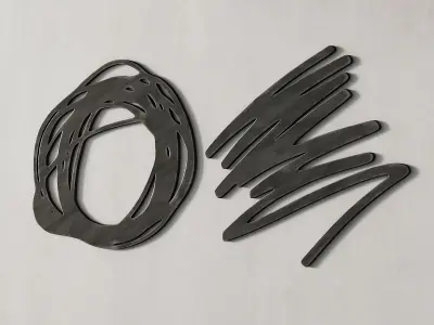 273 decorative wall art 05 wall ink sculptures Bernard Venet P01 3D model