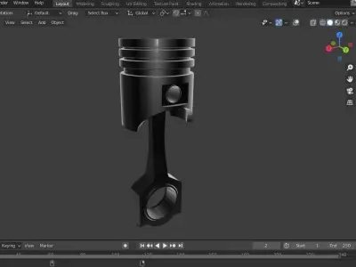 Car Piston without Brand Low-poly 3D model
