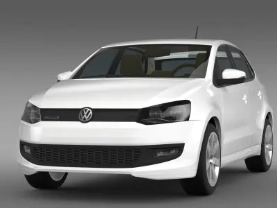 Volkswagen Polo BlueMotion 5d 2010-2013 3D model