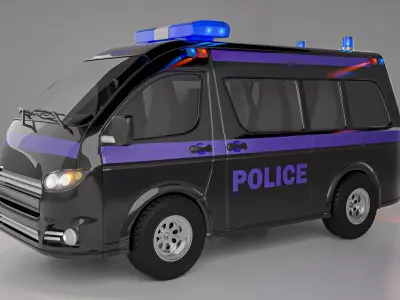 Minibus Van Low-poly 3D model