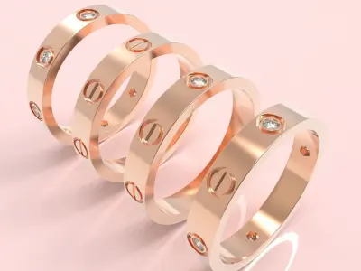 Screw Ring Set 4 Variations Size 66 3D print model