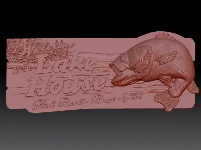 Welcome Lake Sign 3D print model