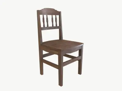 Old wooden chair 3D model