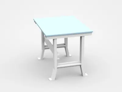Small Industrial Working Table 3D model