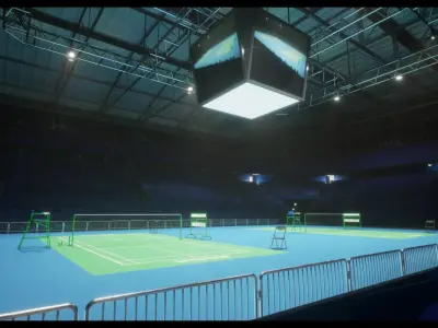 Badminton Arena Low-poly 3D model