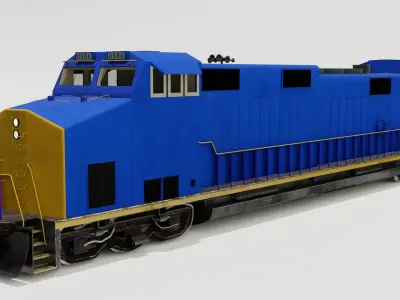 Diesel locomotive 3D model Low-poly 3D model