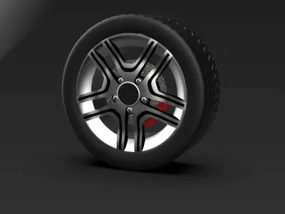 Car wheel - full parts 3D model