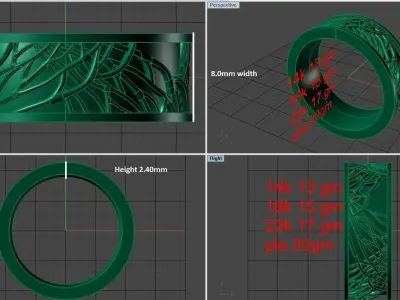 Tree of Life Wedding Band 3D print model