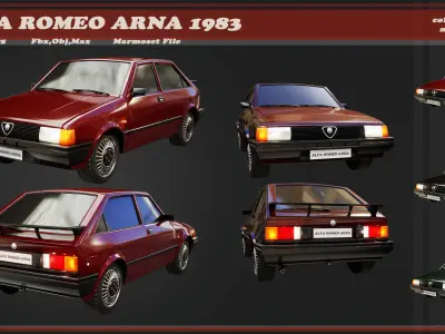 Alfa Romeo Arna 1983 Free low-poly 3D model