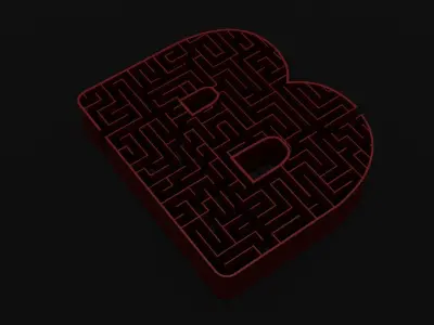 mazes letter Low-poly 3D model
