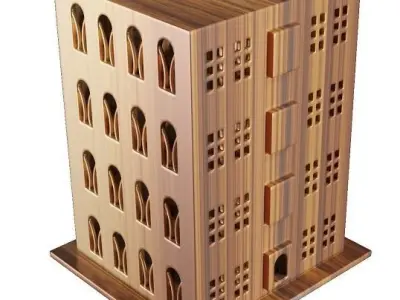 Spectacular Wooden Apartment 3D model