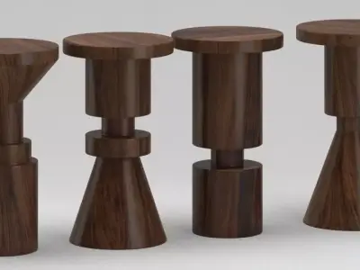 Anna Karlin Chess Bar Stools 3D model