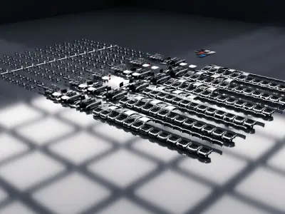 Modular Car Creation Tool Low-poly 3D model