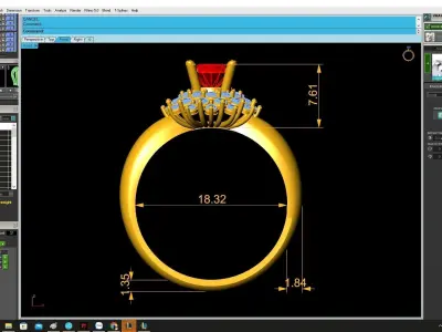 Luxury Double Halo Gemstone Ring 3D Model  4443 3D print model