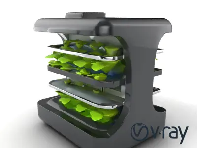 Urban Farming Module AI-Driven Nutrient LED model pack Low-poly 3D model