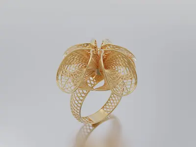 woman ring 3D print model 10