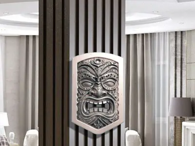 ANCIENT TIKI MASK M03 PENDANT 3D print model