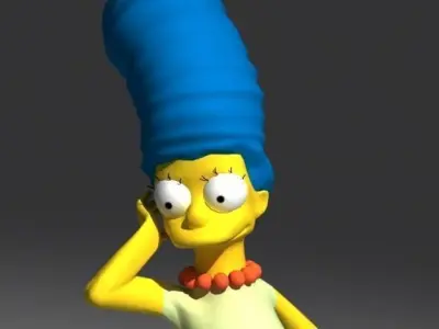 Marge Simpson rigged 3D model