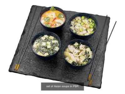 Food of Asia set of 2 assets 3D Model Collection