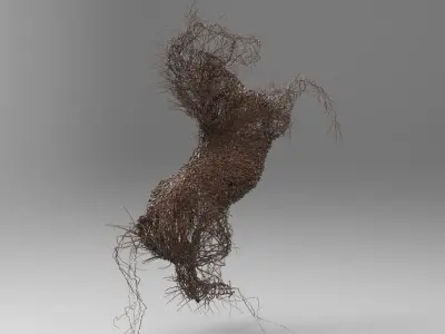 Wire horse sculpture 3D model