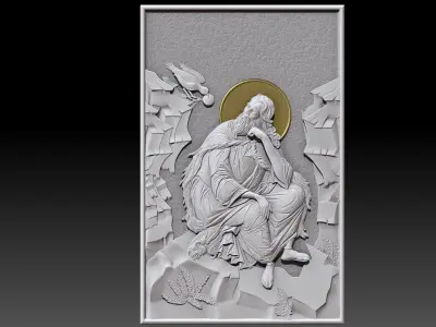 Saint Elijah the Prophet  Relief CNC  3D print model