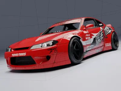 Nissan Silvia S15   Low-poly 3D model