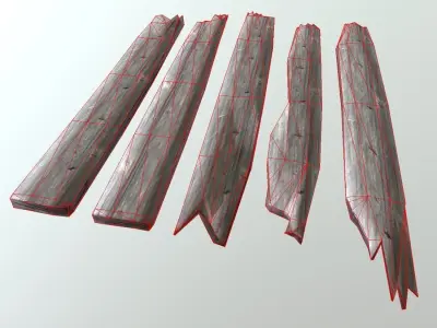 CC0 - Planks broken Free low-poly 3D model