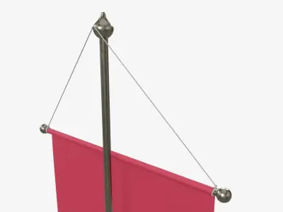 Desk pennant on a spire 3D model