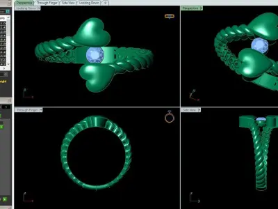 Women Wedding Engagement Ring 68 3D print model