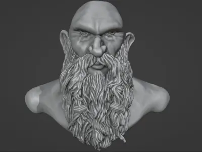 Dwarf head Free 3D model