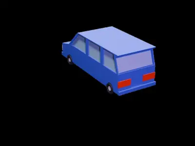 3 different Color Low Poly Car Low-poly 3D model