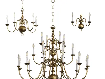 Chandelier Williamsburgh Set Collection 3D model