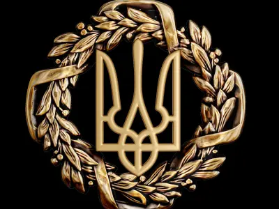 Emblem of Ukraine 3D model