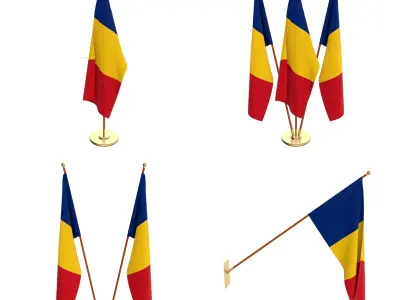 Romania Flag Pack 3D model