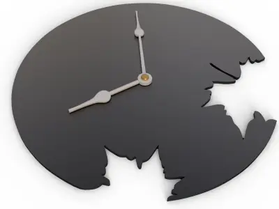 Falling Leaves Modern Wall Clock 3D model