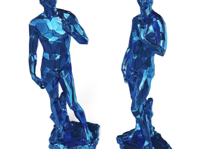 David Michelangelo Tall edges sculpture Blue 3D model