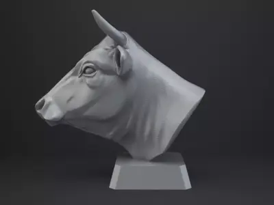 Cow Bust - Animal Figurine 3D print model
