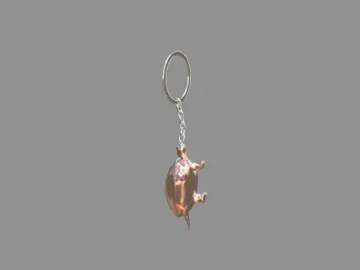 Turtle keychain copper 3D model
