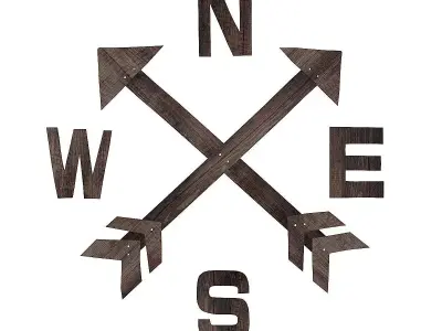 Compass Rose Wall Decoration 3D model