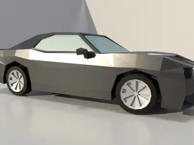 Dodge challenger low poly 3D model Low-poly 3D model