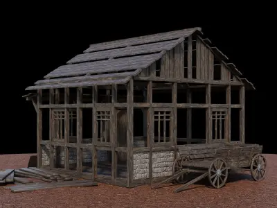 Medieval Village Asset 23- 4K Textures Game Ready Low-poly 3D model