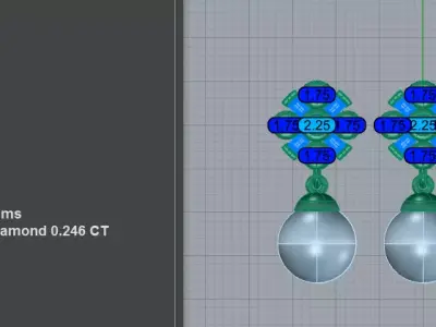 Premium Art Deco Diamond Pearl Earring 3D print model