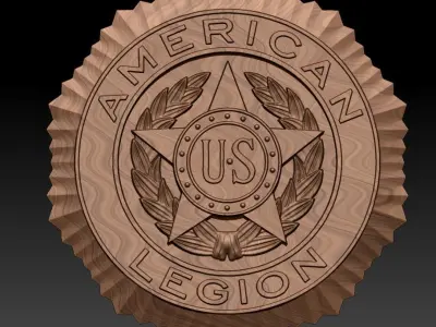  American legion 3D stl badge 3D print model