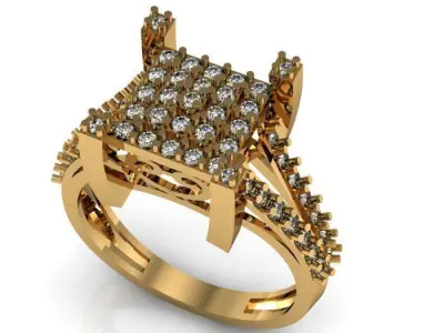 daimond ring 3D print model 11